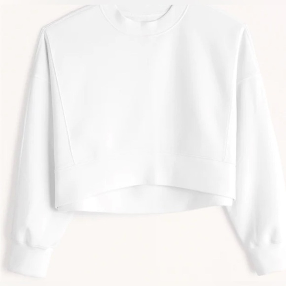 YPB Abercrombie Women’s neoKNIT Legging-Friendly Crew Sweatshirt in White Size S - Picture 3 of 11